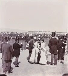 Viewers racecourse in the Cascine Park: Giovanni Fabbroni, Marchese Eugenio Niccolini and his wife, the Countess Guicciardini, L. Manara
