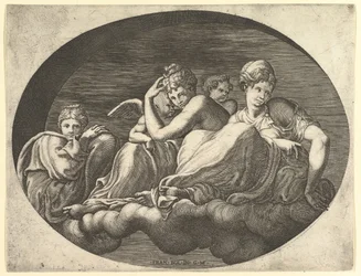 Venus and Cupid, Two Other Goddesses, and a Putto, from a Series of Eight Compositions, 1560s