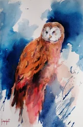 Majestic Watercolor Owl