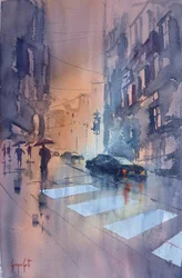 Rainy City Reflections