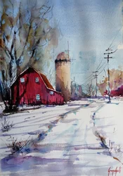 Red Barn Winter