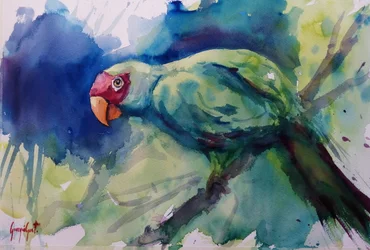 Tropical Green Parrot