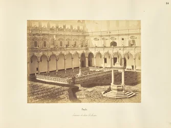 Naples. Interior of the Cloister St. Martin.