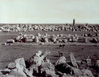 Panorama of the Remains of the Temple of Minerva and the Temple of Apollo in Selinunte