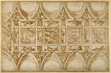 Design for the refectory ceiling of the Jesuit College at Cortona