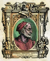 Portrait of Baldassarre Peruzzi, Engraving from The Lives by Giorgio Vasari