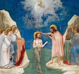Baptism of Christ, Detail from Life and Passion of Christ, by Giotto