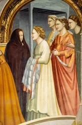 The Meeting at the Golden Gate, c.1305 (detail)