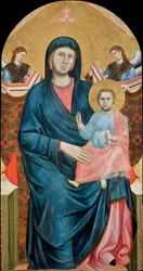 Madonna and Child Enthroned with Two Angels