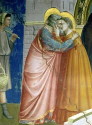 The Meeting at the Golden Gate, detail of Joachim and Saint Anne embracing, c.1305 (detail of 65216)
