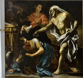 The wizard of Endor evokes for Saul the shadow of the prophet Samuel