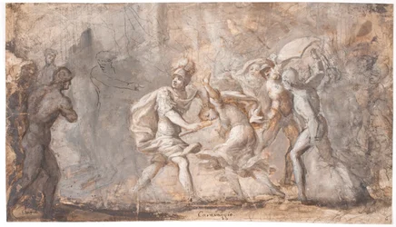 Tarpeia Being Crushed Under the Shields of the Sabines