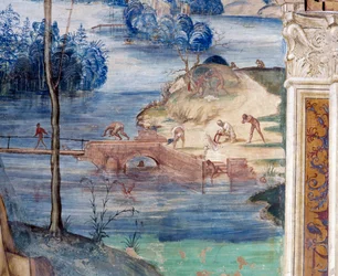 How Saint Maur Walks on the Water to Rescue Placid (detail)