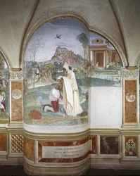 The monk Romano gives Benedict the habit of a hermit