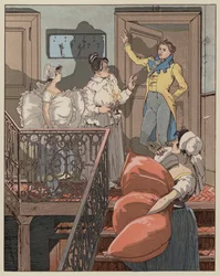 Scene from La Dame de Gai-Fredon, by Quatrelles (Ernest LEpine)