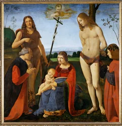 Madonna with Saints John Baptist and Sebastian and Two Donors