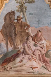 Palazzina (Small Building): Second Room or Room of Ariosto with Frescoes Representing Episodes from "Orlando Furioso": "Angelica Takes Care of Medoro