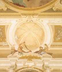 Detail of Frescoes on Ceiling of Ballroom, Villa Pisani, Stra, Venice