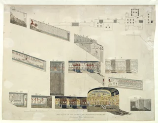 Section of the Tomb of Psammuthis in Thebes, discovered and opened by Belzoni in 1818