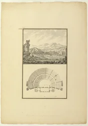 View and Plan of the Theatre of Hierapolis (now Pamukkale)