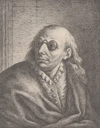 Portrait of Luca Giordano, wearing round spectacles and looking to the left