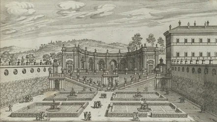 Another Perspective View of the Theatre and Adjacent Garden of Mondragone in Frascati, 1691 or After
