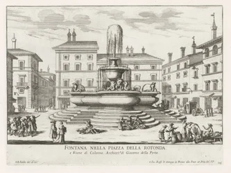 Fountain of the Pantheon on Piazza della Rotonda in Rome (title on object: Fountain in Piazza della Rotonda) (series title: Fountains of Rome)