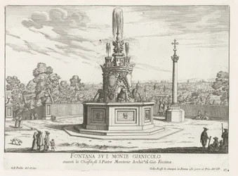 Fountain on Piazza San Pietro in Montorio on the Janiculum Hill in Rome