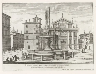 Fountain on Piazza Scossacavalli in Rome