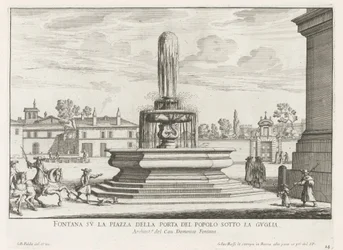 Fountain on Piazza del Popolo in Rome