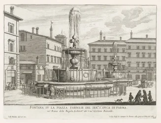 Fountains on Piazza Farnese in Rome