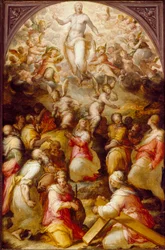 Christ in Glory with SS Agnes and Helena