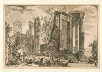 Another View of the Temple of the Sibyl in Tivoli, from Vedute di Roma