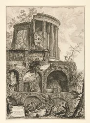 Another View of the Temple of the Sibyl in Tivoli, from Vedute di Roma