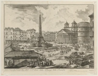 View of Piazza della Rotonda with the Pantheon and the Obelisk