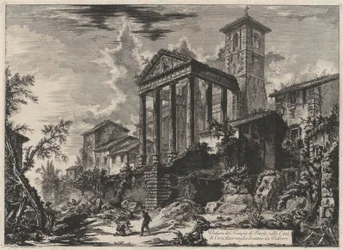View of the Temple of Hercules in the town of Cora, ten miles from Velletri (from: Vedute di Roma)