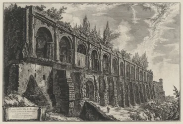 Remains of the Villa of Maecenas in Tivoli, built of travertine in opus incertum