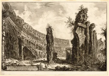 Interior View of the Flavian Amphitheater, called the Colosseum, from Views of Rome