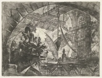 Dungeon with Prisoners on Protruding Platform (series title: Dungeons) (series title: Invenzioni Capric di Carceri all Acqua Forte)