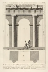 Partial Elevation and Plan of the First-Order Portico at the Theater of Marcellus