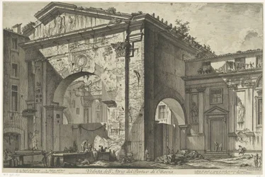 Portico of Octavia in Rome (Views of Rome, Vedute di Roma by Giambattista Piranesi)