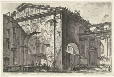 Porticus of Octavia in Rome (View of the Atrium of the Portico of Octavia) (Views of Rome) (Views of Rome drawn and engraved by Giambattista Piranesi architect Venetian)