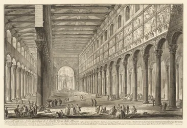 Interior view of the Basilica of Saint Paul Outside the Walls