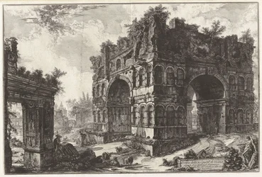 The so-called Temple of Janus. A. The so-called Arch of the Argentarii, from Vedute di Roma (Views of Rome)