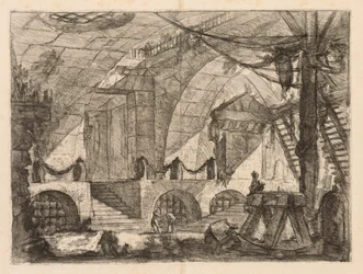 The Prisons: An Arched Chamber with Posts and Chains