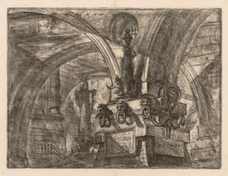 The Prisons: Round Arches Springing from a Square Column, 1745-1750