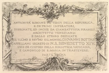 Title Page: Roman Antiquity of the Time of the Republic and the First Emperors, ca. 1748