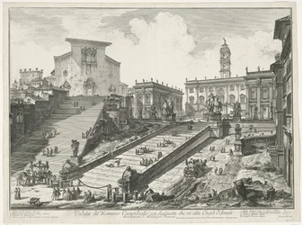 Steps to Piazza del Campidoglio and Santa Maria in Aracoeli in Rome (series title: Views of Rome)
