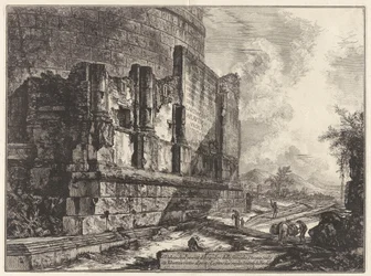 View of the Remains of the Tomb of the Plautii Family on the Via Tiburtina near Ponte Lugano, two miles from Tivoli, from Vedute di