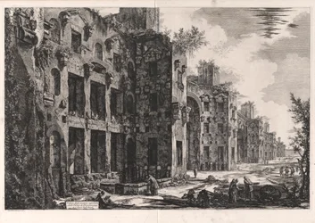 View of the Upper Remains of the Baths of Diocletian at Santa Maria degli Angeli (interior of the Frigidarium: south wall), from Views of Rome